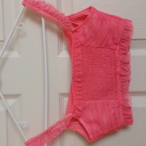 For Love & Lemons Neon Coral Vixen Swiss Dot Bralette Top ** SZ S - Picture 5 of 7